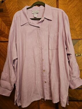 Real Comfort Womens Size 1 XL Lavender Button-Up Shirt